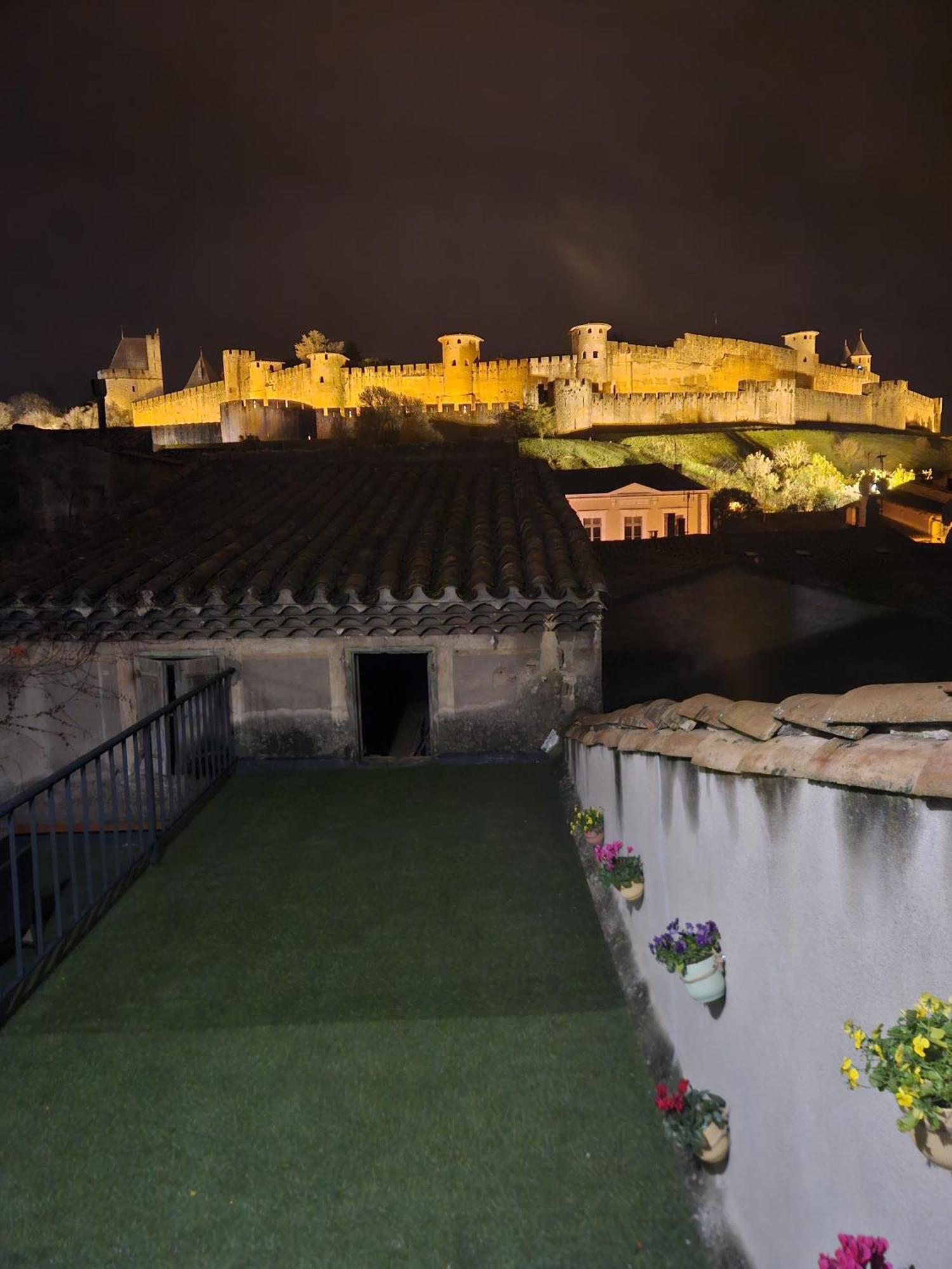 Vue Cite Medievale Castel View Carcassonne Esterno foto